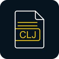 CLJ File Format Line Yellow White Icon vector