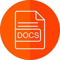 DOCS File Format Line Yellow White Icon vector