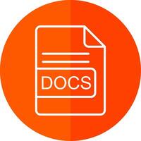 DOCS File Format Line Yellow White Icon vector