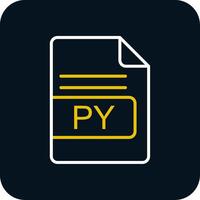 PY File Format Line Yellow White Icon vector