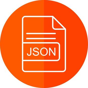 JSON File Format Line Yellow White Icon vector