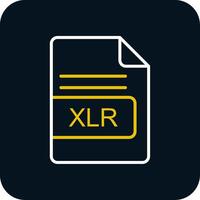 xlr archivo formato línea amarillo blanco icono vector