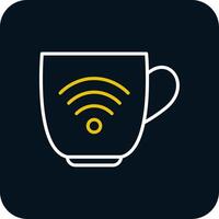 Wifi Line Yellow White Icon vector