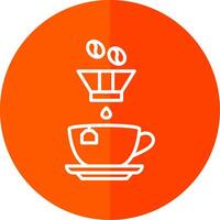 Coffee Filter Line Yellow White Icon vector