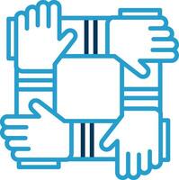 Collaboration Line Blue Two Color Icon vector