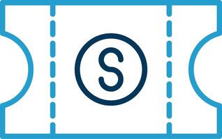 Voucher Line Blue Two Color Icon vector