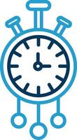 Clock Line Blue Two Color Icon vector