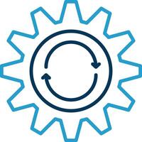 Repeat Line Blue Two Color Icon vector