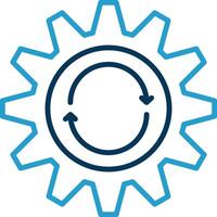 Repeat Line Blue Two Color Icon vector