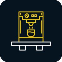 Coffee Machine Line Yellow White Icon vector