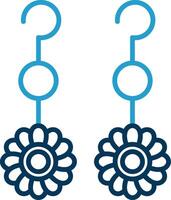 Earrings Line Blue Two Color Icon vector