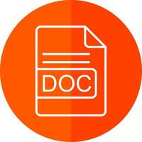 DOC File Format Line Yellow White Icon vector