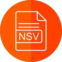 NS V archivo formato línea amarillo blanco icono vector