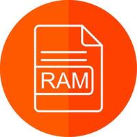 RAM archivo formato línea amarillo blanco icono vector