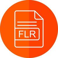 FLR File Format Line Yellow White Icon vector