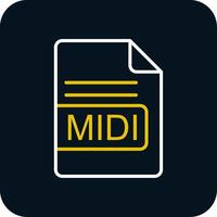 MIDI File Format Line Yellow White Icon vector