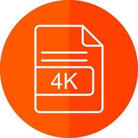 4K File Format Line Yellow White Icon vector