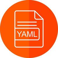 yaml archivo formato línea amarillo blanco icono vector