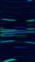 Vertical - trendy cyberpunk background with glowing green and blue neon lines moving across the frame. Full HD abstract technology motion background animation. video