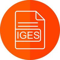 IGES File Format Line Yellow White Icon vector