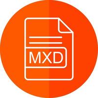 mxd archivo formato línea amarillo blanco icono vector