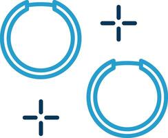 Hoop Earrings Line Blue Two Color Icon vector