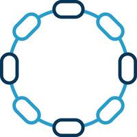 Chain Line Blue Two Color Icon vector