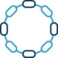 Chain Line Blue Two Color Icon vector