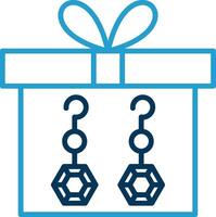 Gift box Line Blue Two Color Icon vector