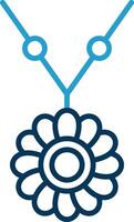 Necklace Line Blue Two Color Icon vector