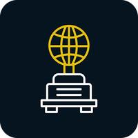 Globe Line Yellow White Icon vector
