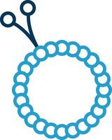 Beads Line Blue Two Color Icon vector