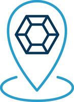 Location Line Blue Two Color Icon vector