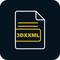 3dxxml archivo formato línea amarillo blanco icono vector