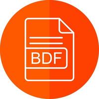 BDF File Format Line Yellow White Icon vector