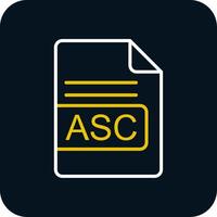 ASC File Format Line Yellow White Icon vector