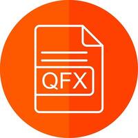 qfx archivo formato línea amarillo blanco icono vector