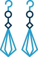 Earrings Line Blue Two Color Icon vector