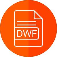 dwf archivo formato línea amarillo blanco icono vector