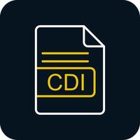 CDI File Format Line Yellow White Icon vector