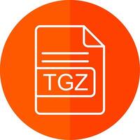 TGZ File Format Line Yellow White Icon vector