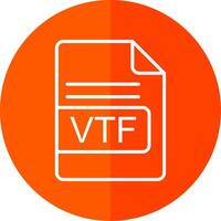 VTF archivo formato línea amarillo blanco icono vector