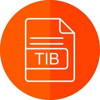 tib archivo formato línea amarillo blanco icono vector