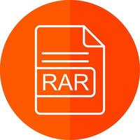 RAR File Format Line Yellow White Icon vector