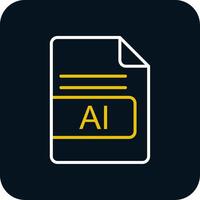 AI File Format Line Yellow White Icon vector