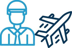 Air Engineer Line Blue Two Color Icon vector