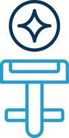 Cufflinks Line Blue Two Color Icon vector