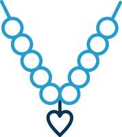 Necklace Line Blue Two Color Icon vector