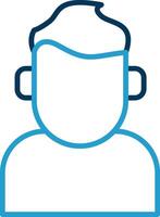Chracter Design Line Blue Two Color Icon vector