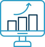 Improvement Line Blue Two Color Icon vector